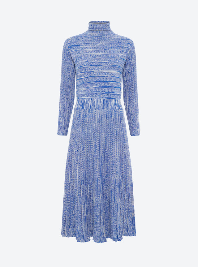 Long dress in pleated knit - Image principale