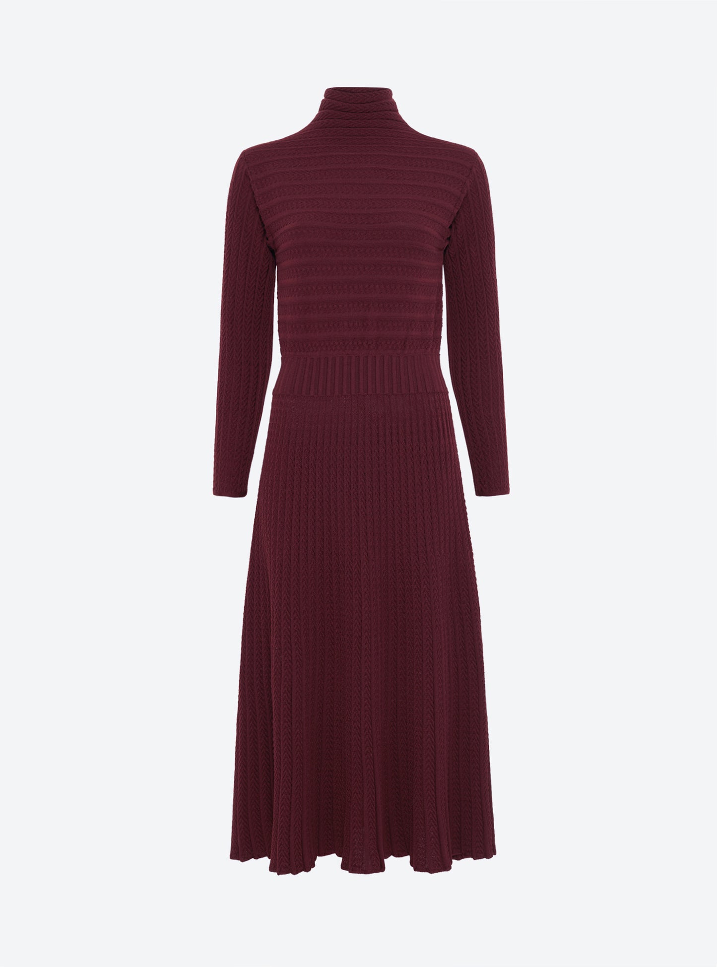 Robe de luxe femme - Robe longue maille plissée Amarante
