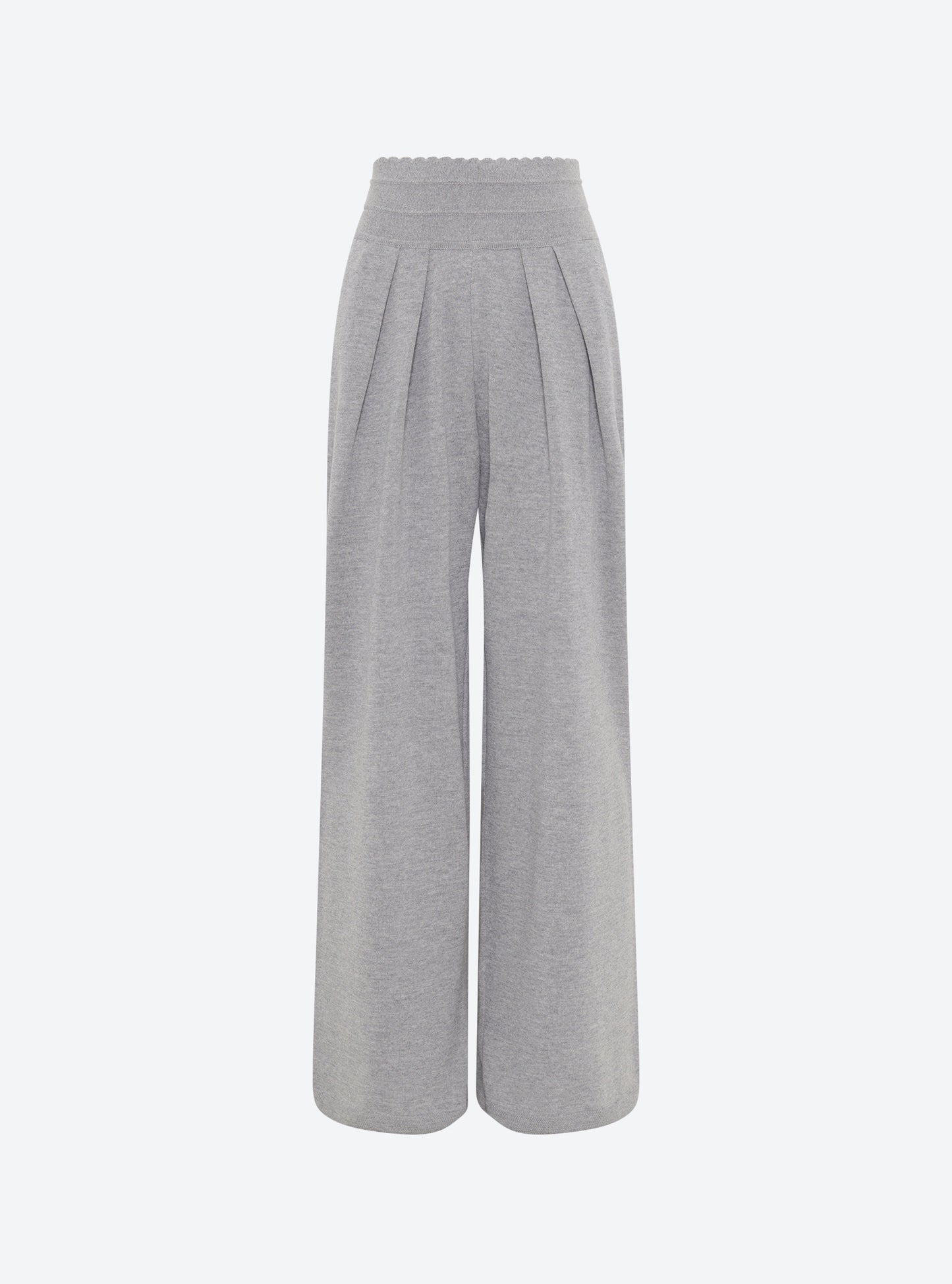 Pantalon fluide maille fine jersey Gris moyen - Vêtement de luxe femme