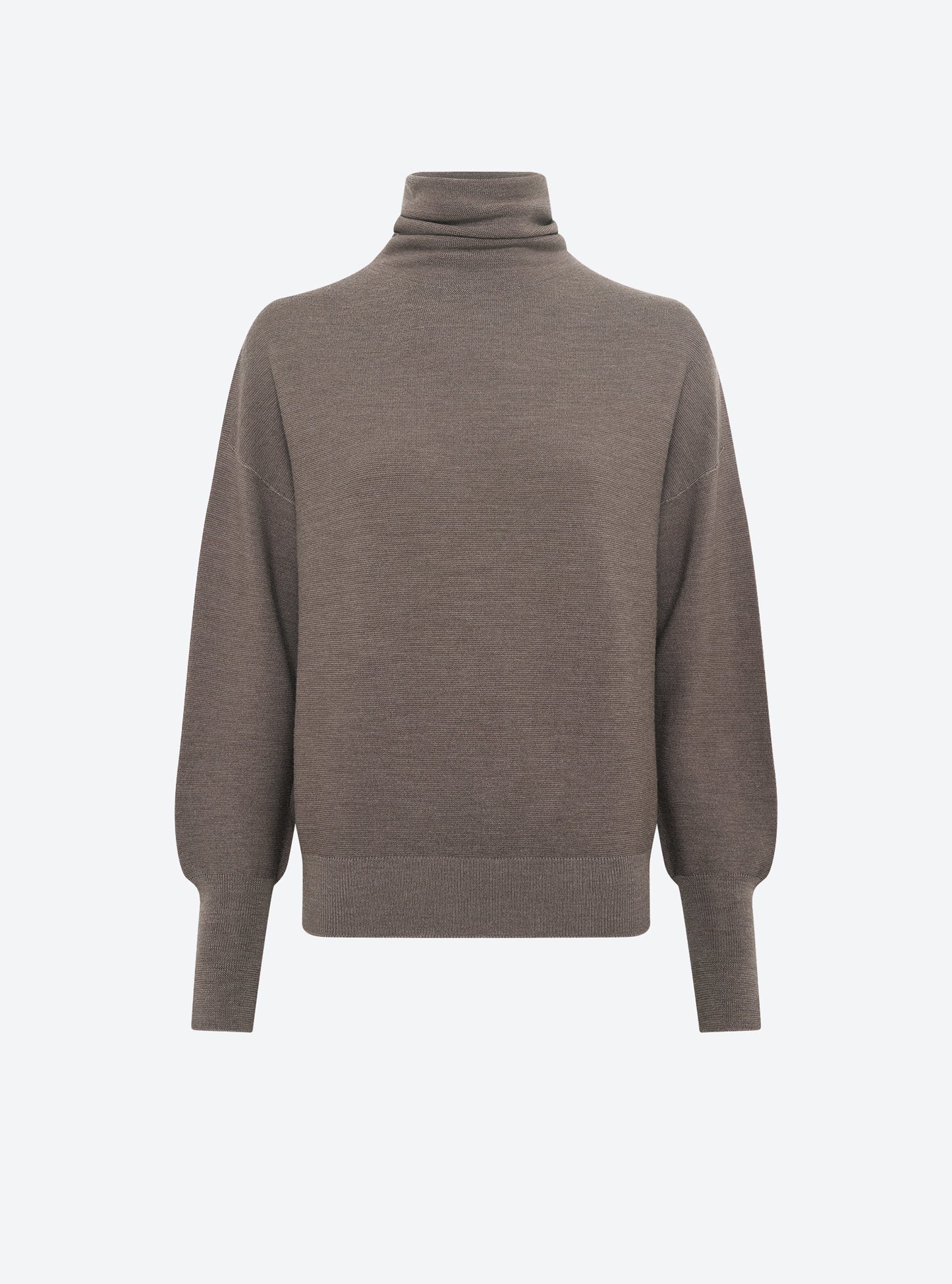 Top fin oversize à col montant Châtaigne - Vêtement de luxe femme