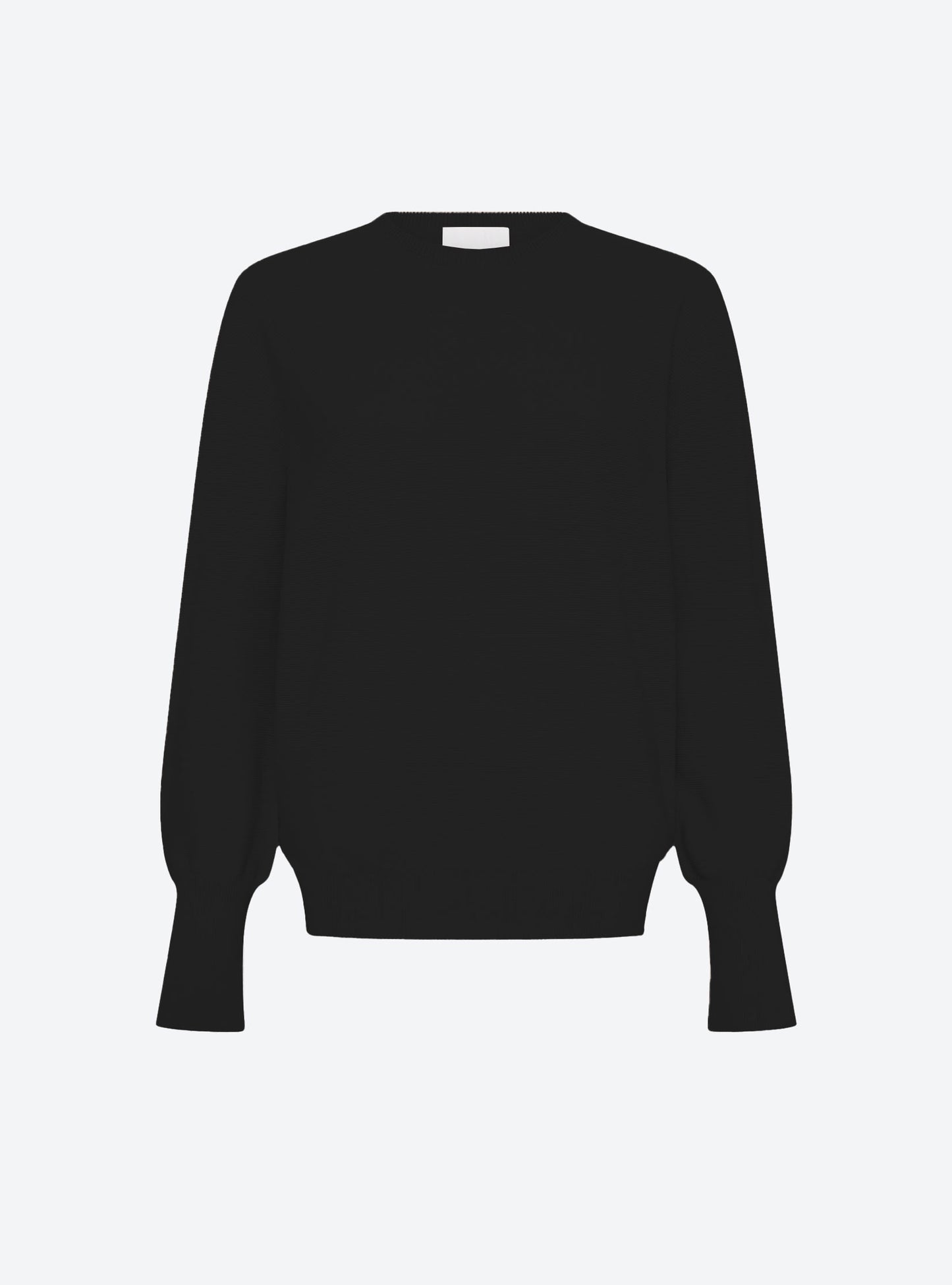 Top en maille de luxe Molli - Top fin col rond manches longues noir profond noir profond