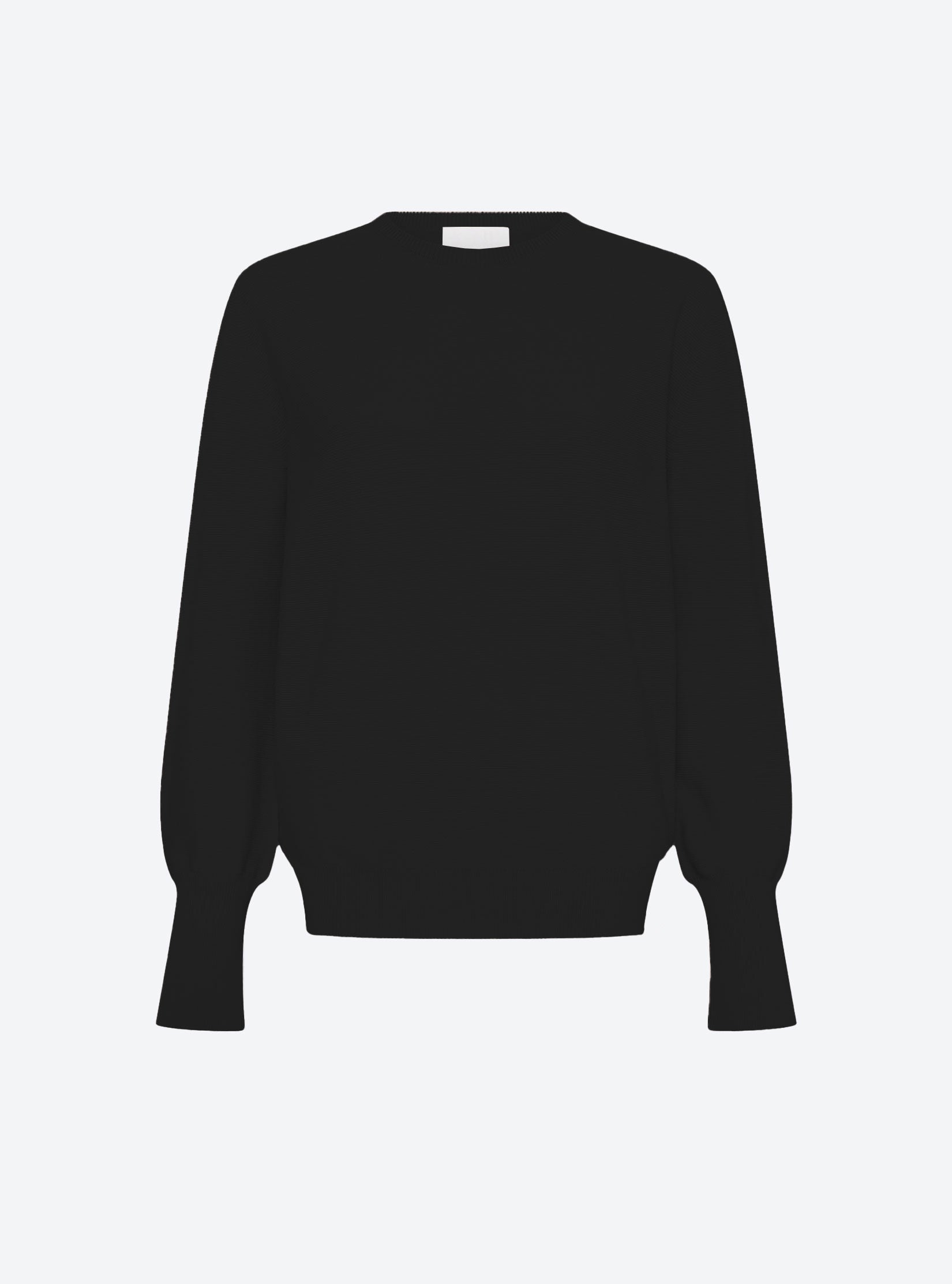 Top en maille de luxe Molli - Top fin col rond manches longues noir profond noir profond