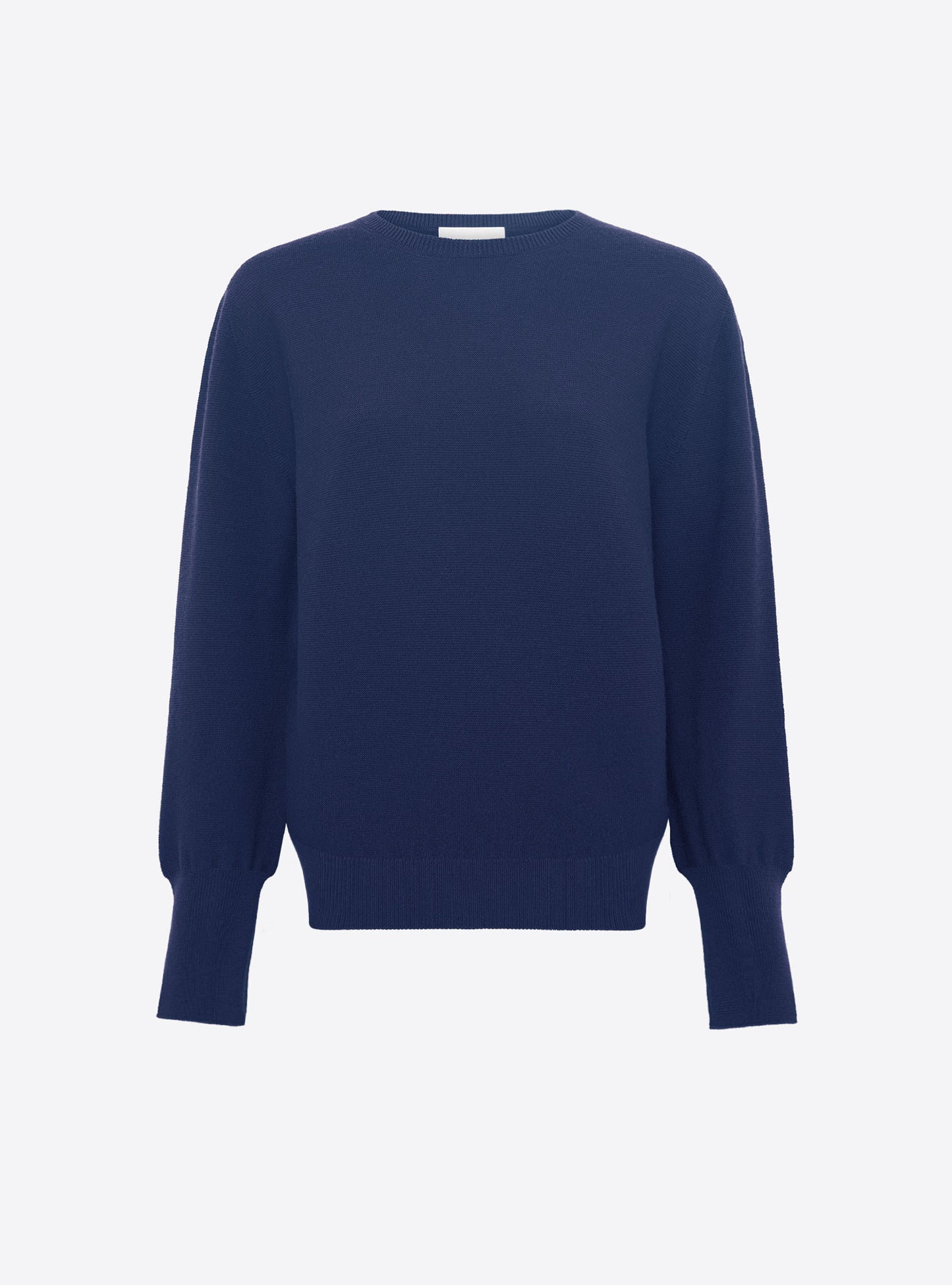 Top en maille de luxe Molli - Top fin à col rond manches longues indigo_packshot