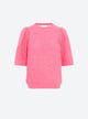 pleated elbow-length sleeved knit top