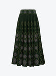 Fluid argyle knit skirt