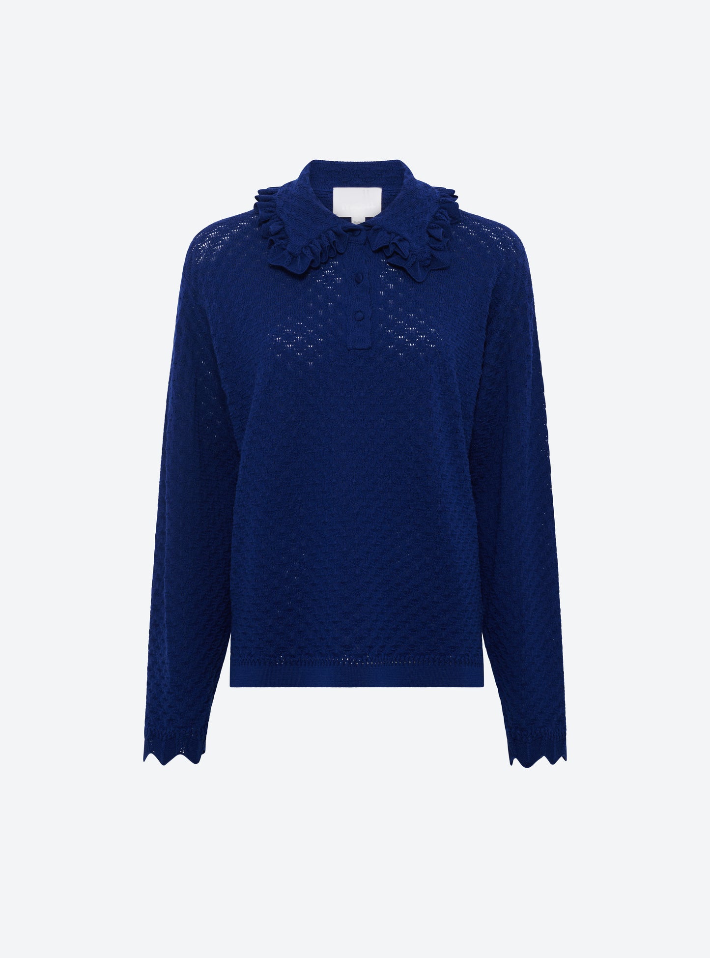 Chemise maille couture bleu faïence - Chemise de luxe