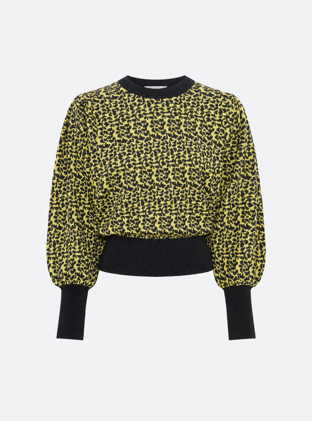 Fine knit top in leopard jacquard - Image principale