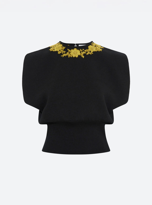 Top maille détails brodés main - Image principale