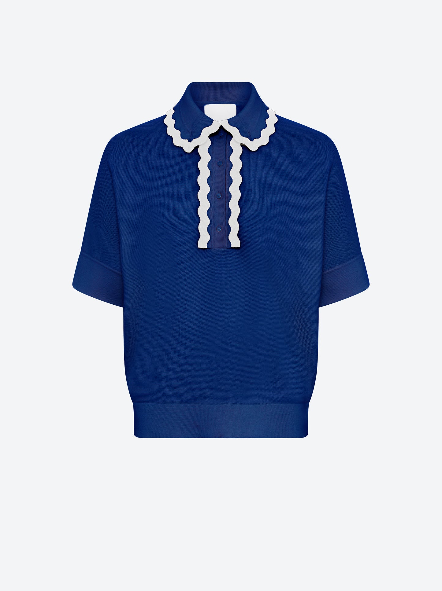 Top ample maille col croquet bleu faience-milk - Molli_packshot