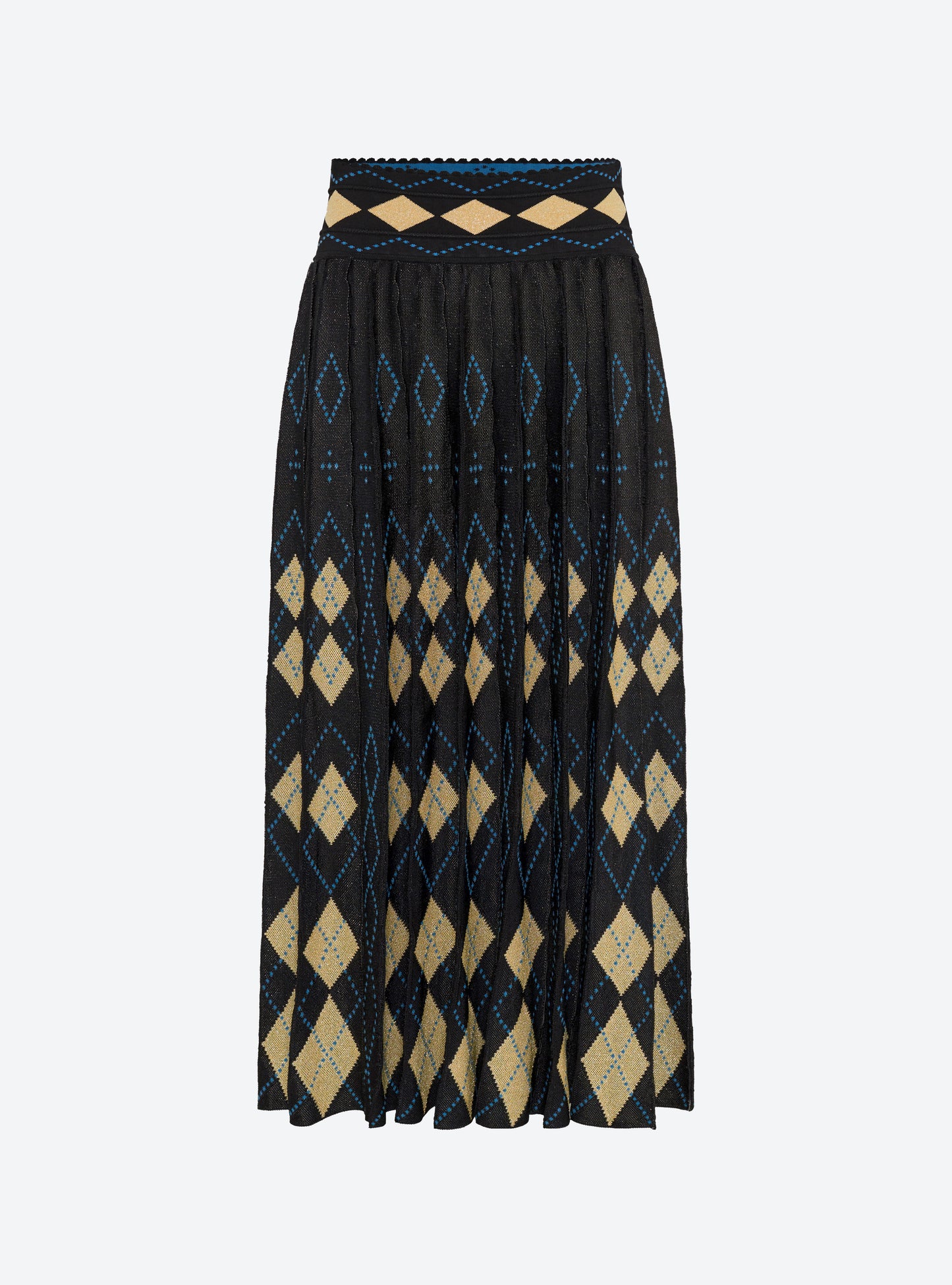 Jupe fluide maille argyle noir profond-multi - Molli_packshot
