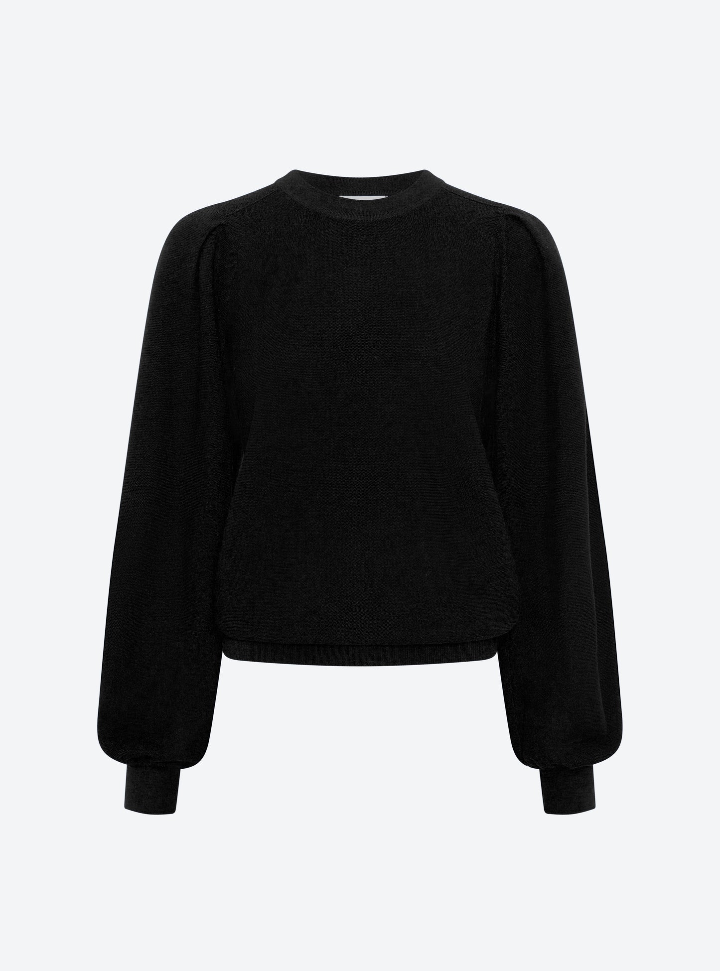 Pull fin manches froncées noir profond - Molli_packshot