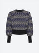 Fine knit top in leopard jacquard