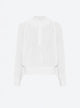 Wide knit top flounced neckline