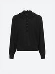 Wide knit top flounced neckline