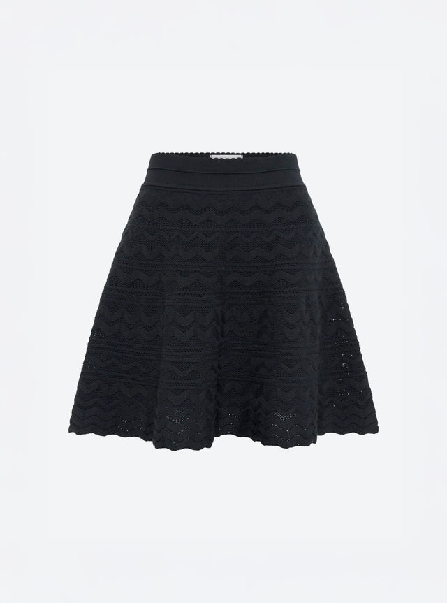 Short knit skirt in zig-zag knit - Image principale