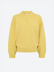 Comfy knit polo shirt with ruffled neckline