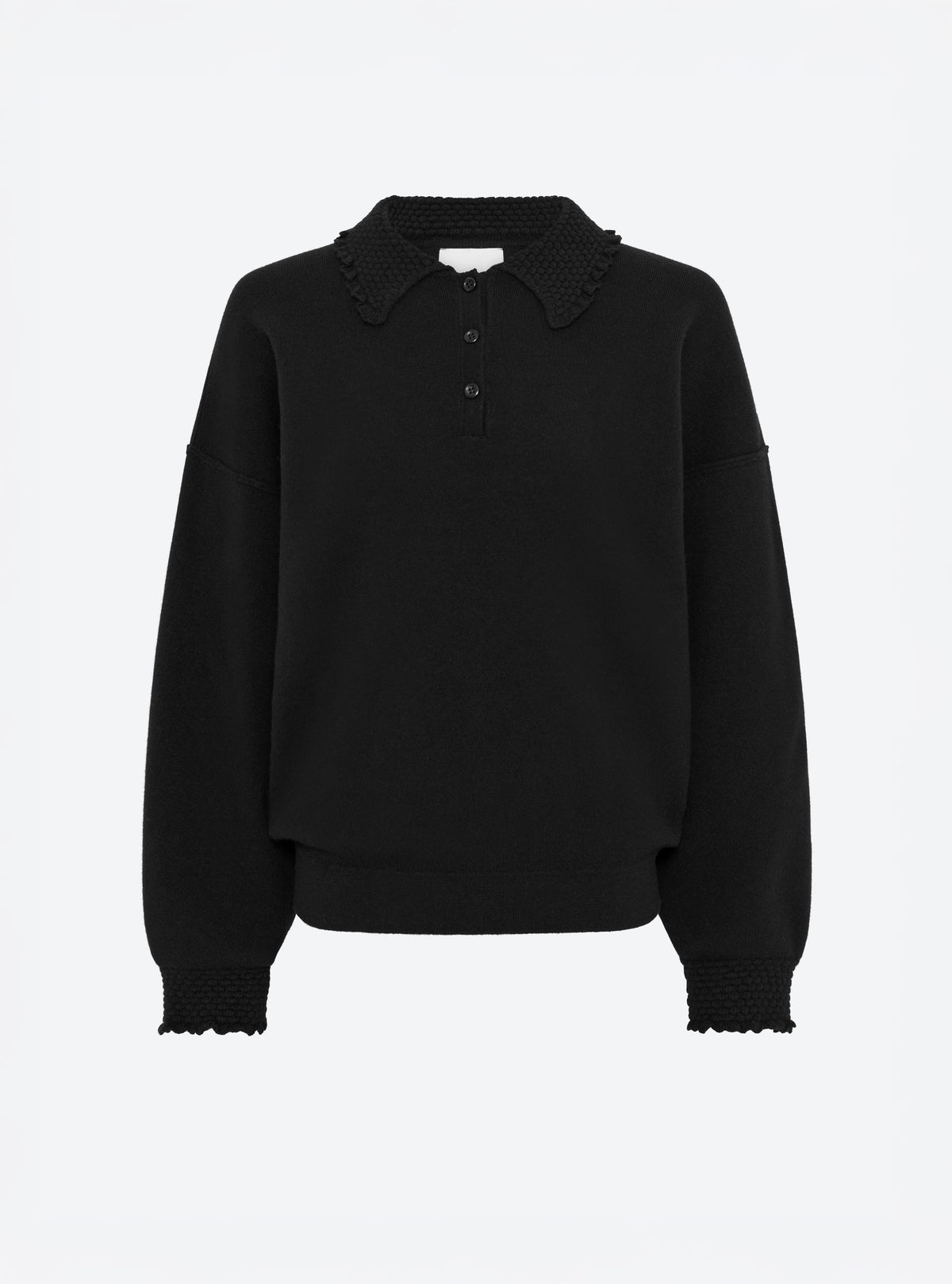 pull col volanté noir profond - Molli_packshot