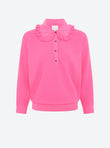 Wide knit top lace collar