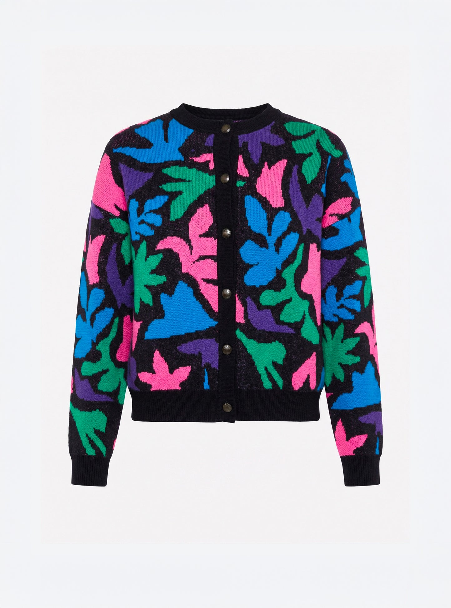 Cardigan jacquard multicolore indigo-multi - Molli_packshot