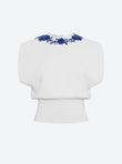 Top maille détails brodés main