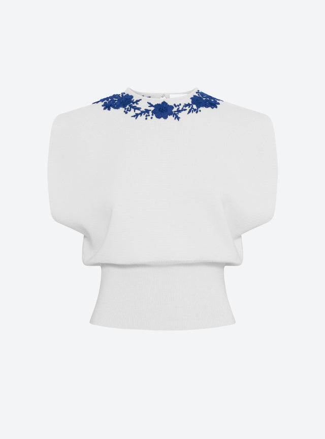 Top maille détails brodés main - Image principale