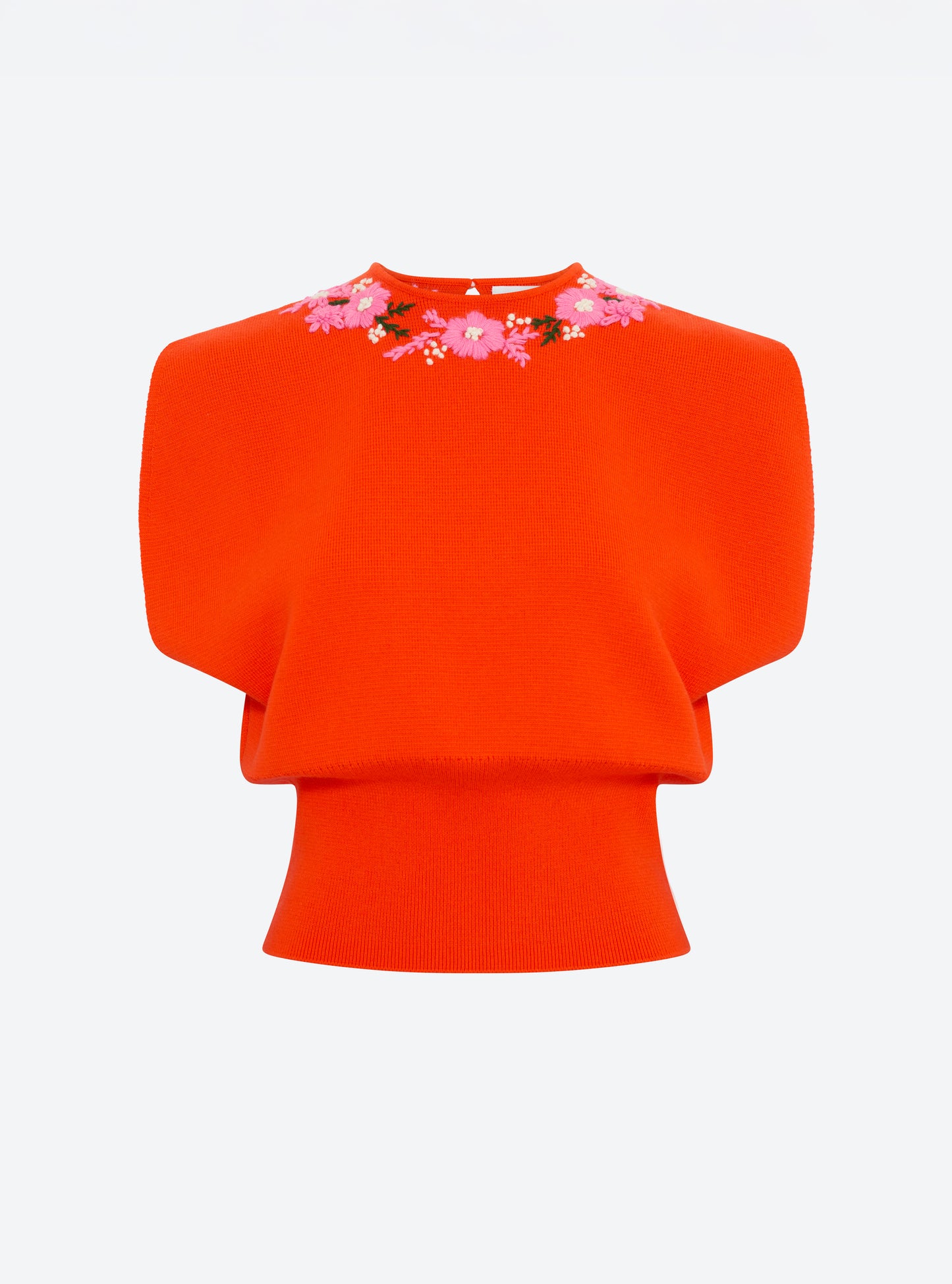 Top maille détails brodés main orange sanguine-cadillac - Molli_packshot