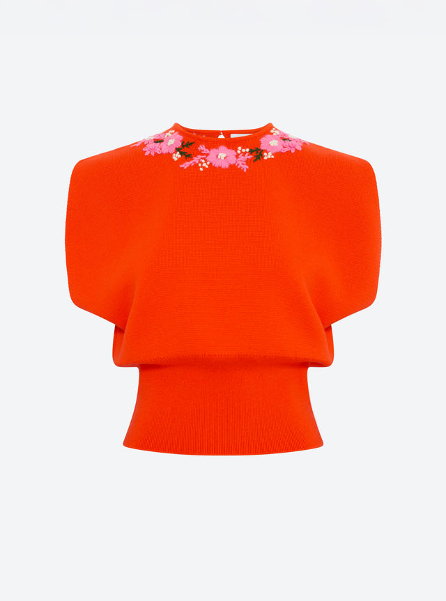 Top maille détails brodés main - Image principale