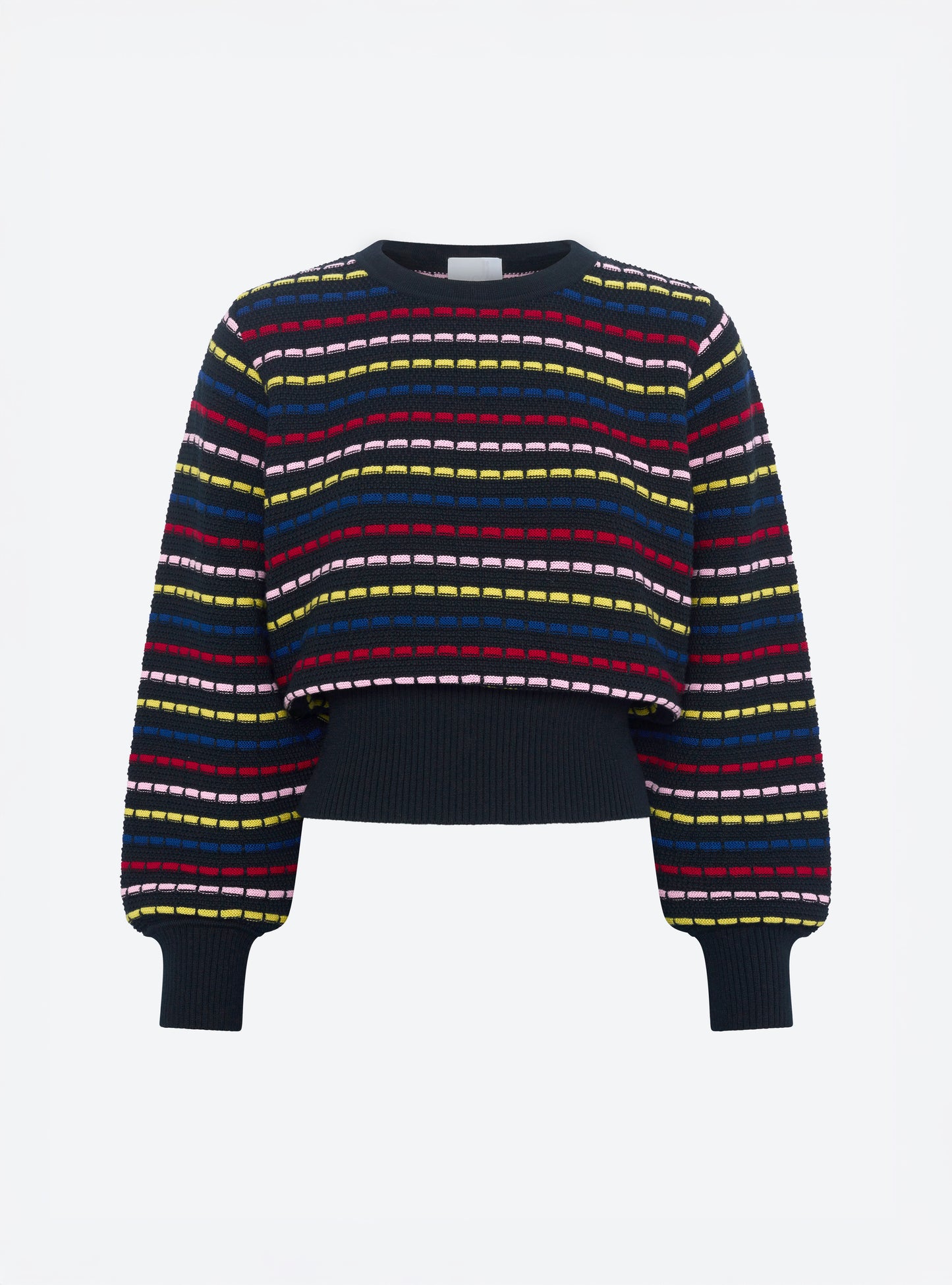 Pull manches blousantes noir profond-multi - Molli_packshot