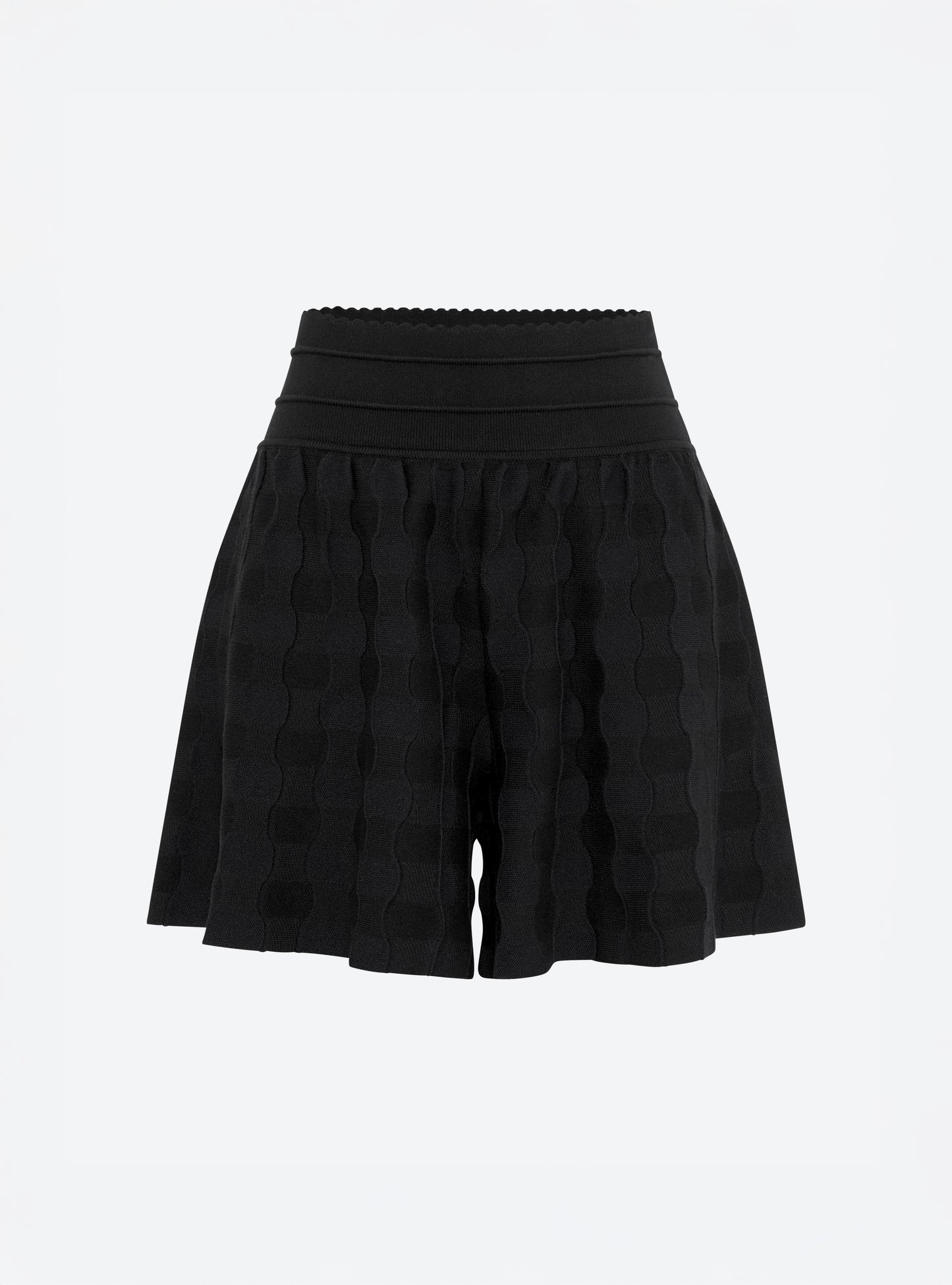 Short en maille vichy uni noir profond - Molli_packshot