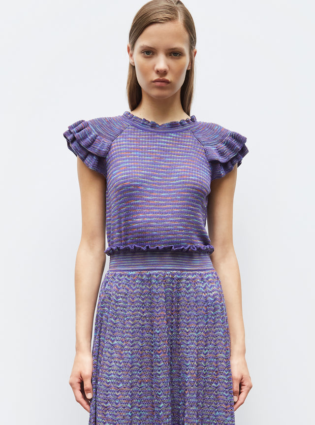 knit top with marbleized effect - Image principale