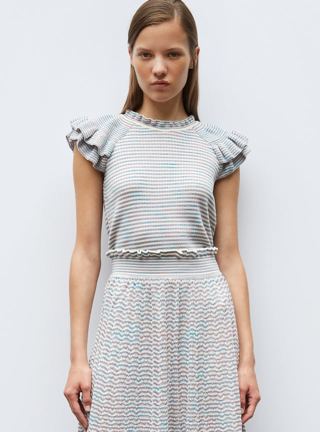 knit top with marbleized effect - Image principale