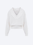 V-necked top in openworked knit