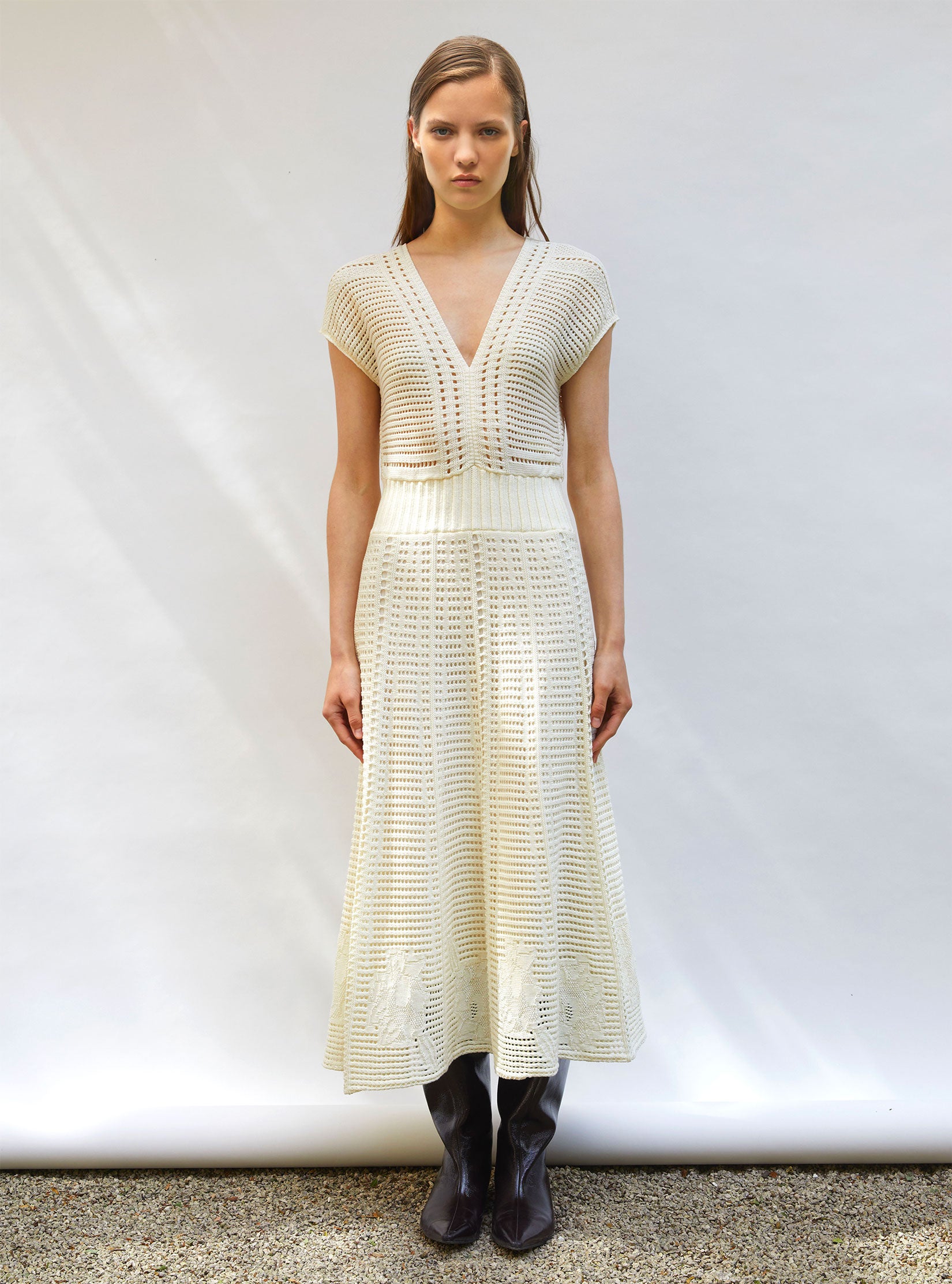 Robe en maille cannage ajourée - Vêtement en maille de luxe Molli