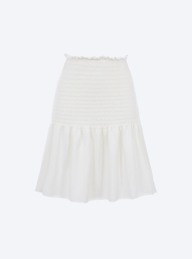 Jupe courte en maille smockée - Image principale