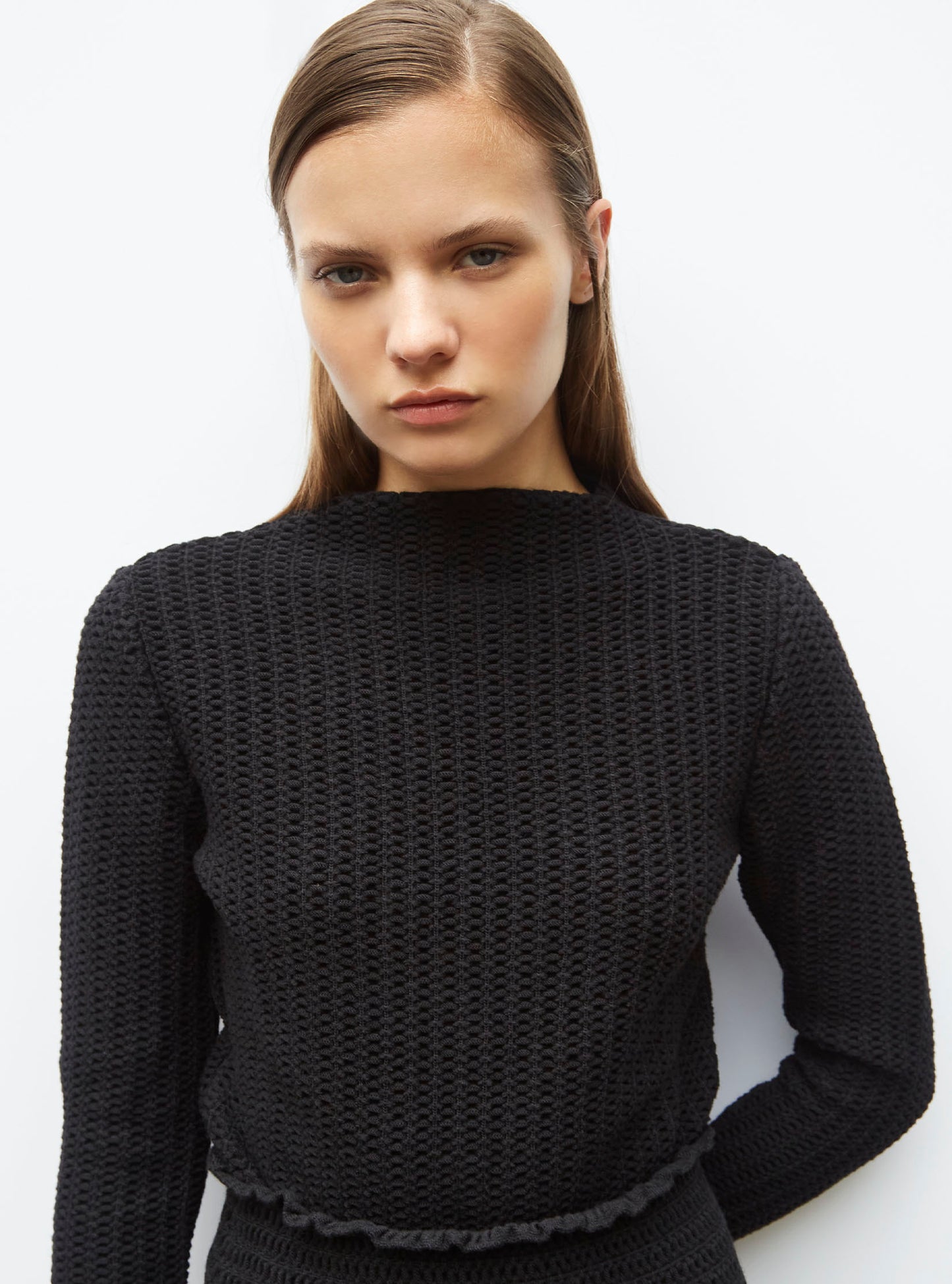 Top droit en maille smockée - Vêtement en maille de luxe Molli