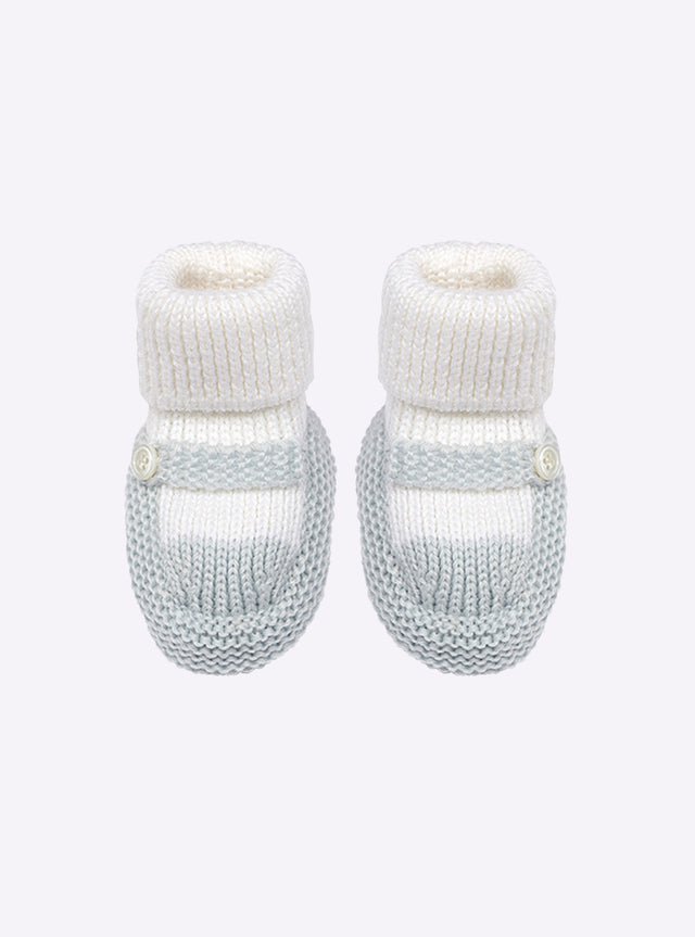 chaussons bébé à bride bicolores - Image principale