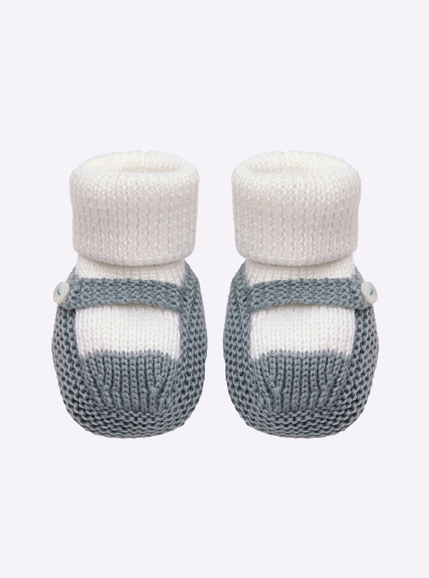 Chaussons à bride bicolores  - Vêtement en maille de luxe Molli