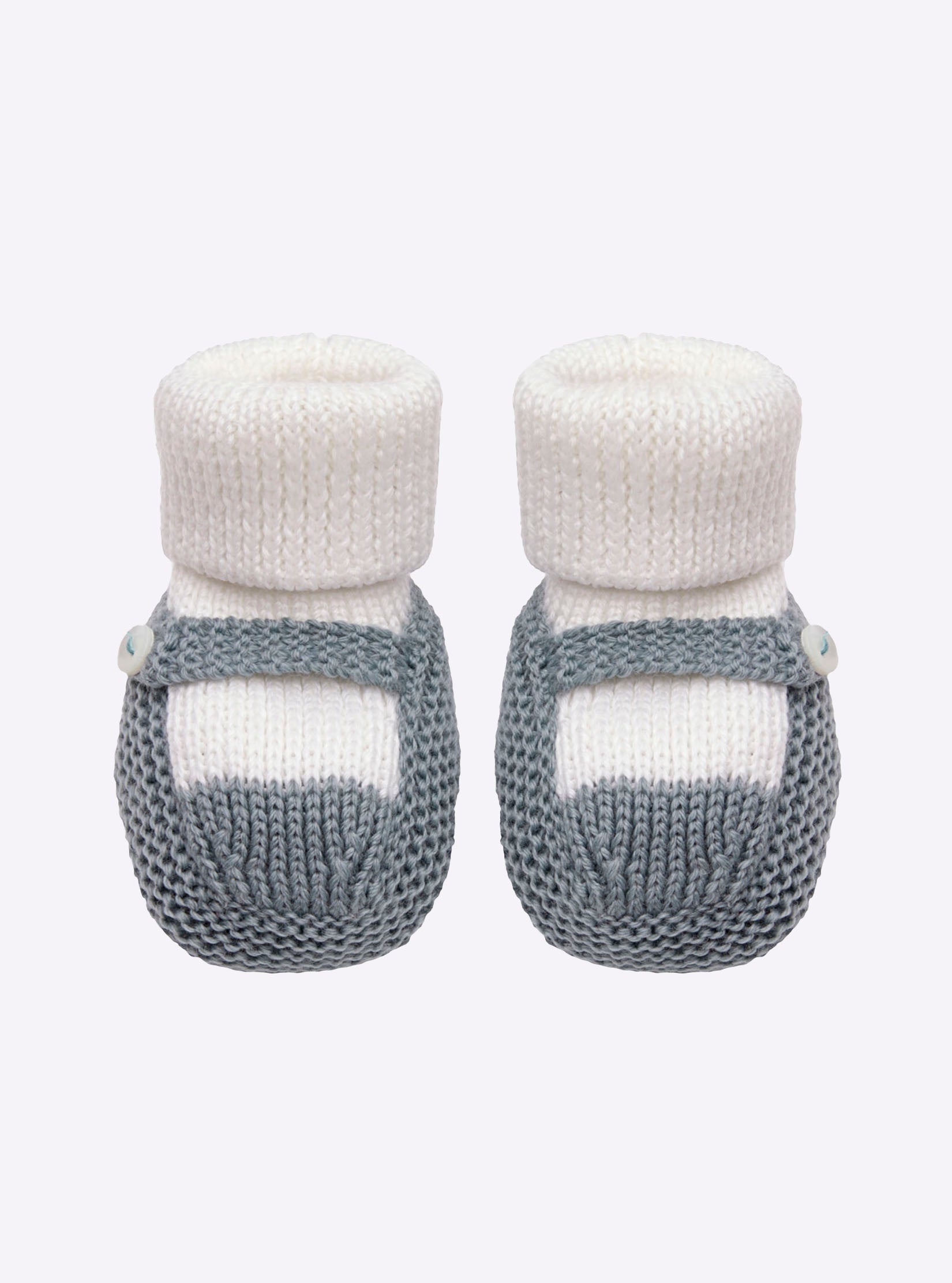 Chaussons à bride bicolores  - Vêtement en maille de luxe Molli