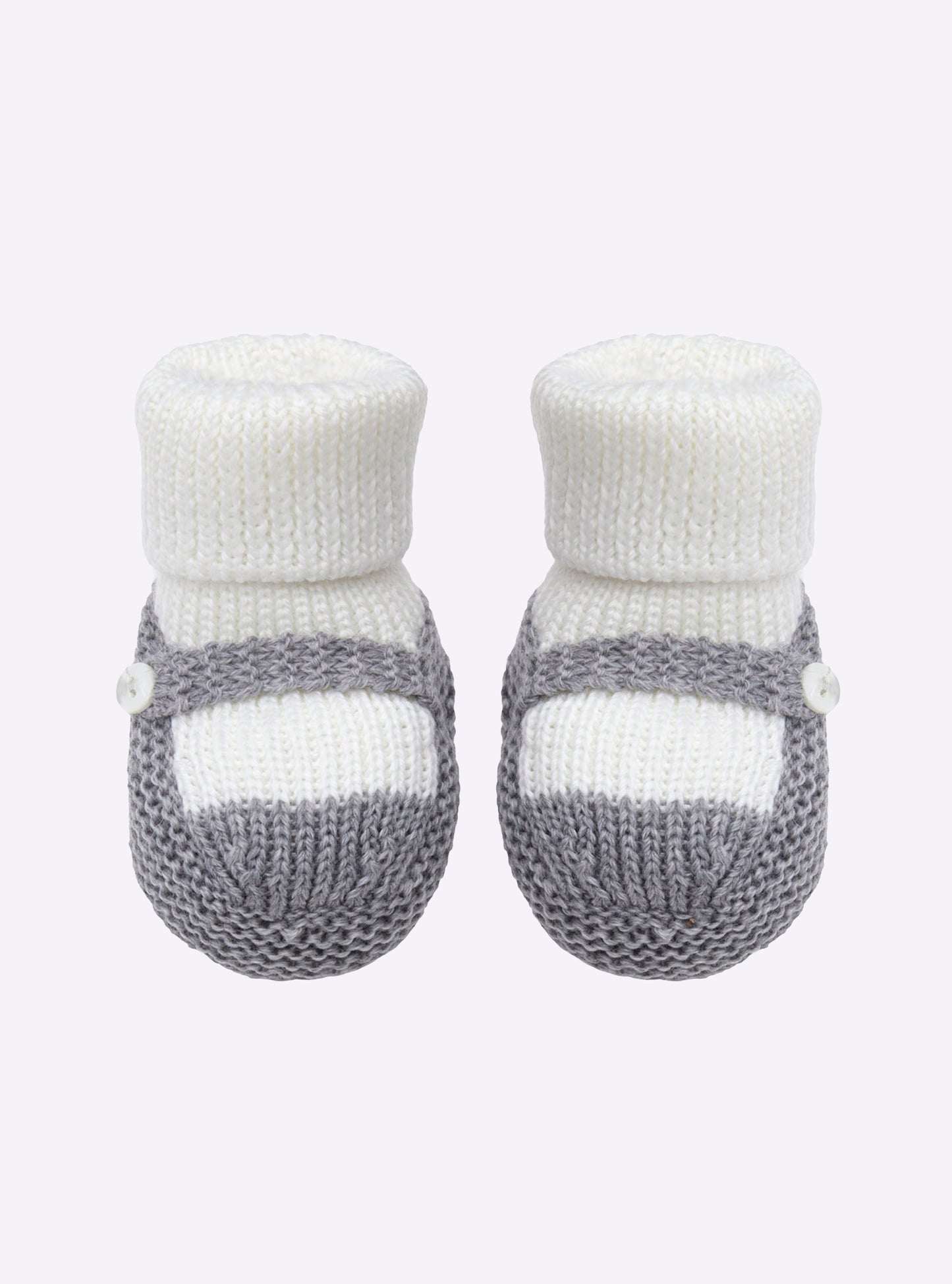 Chaussons à bride bicolores - Vêtement en maille de luxe Molli