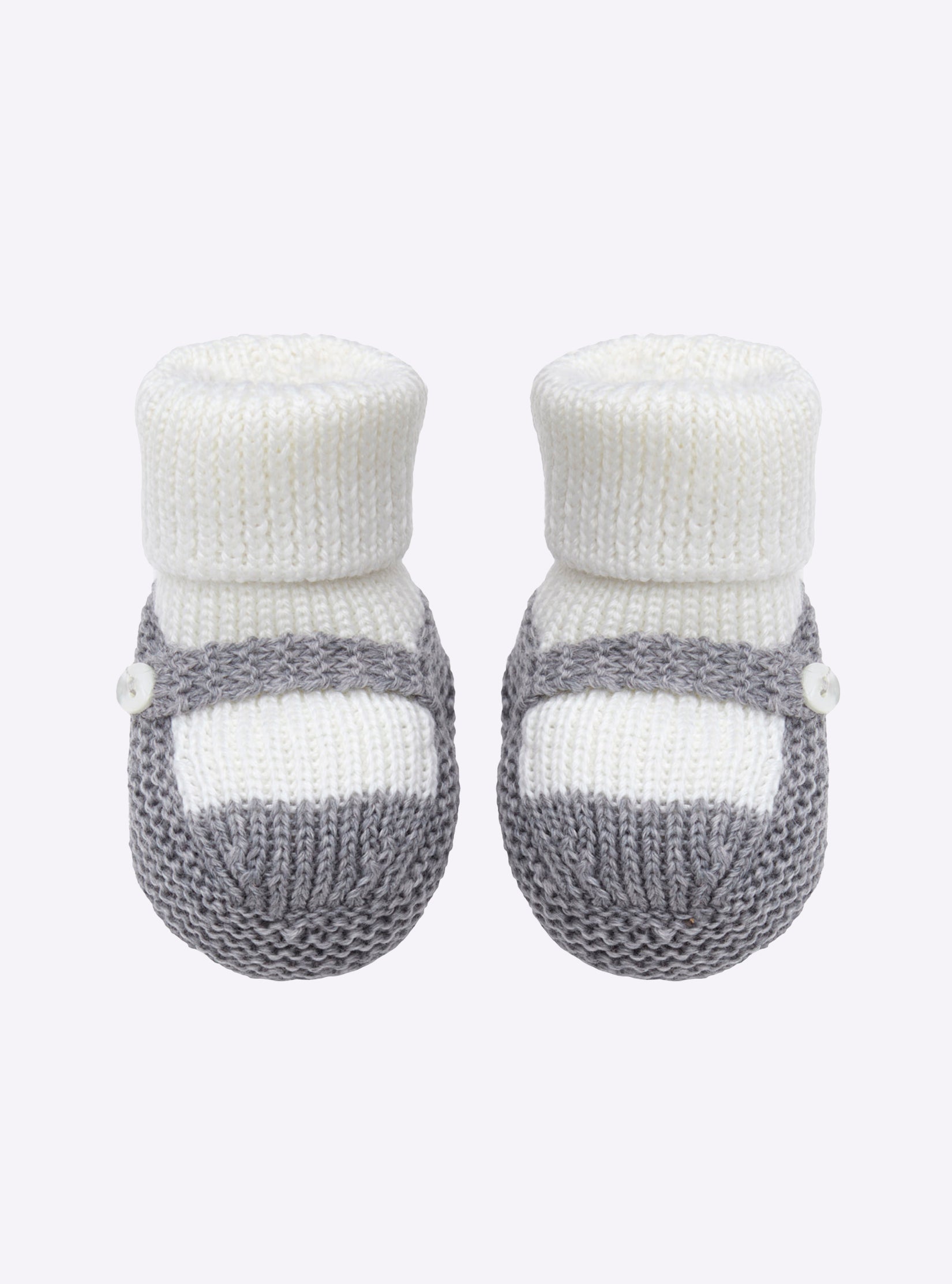 Chaussons à bride bicolores - Vêtement en maille de luxe Molli