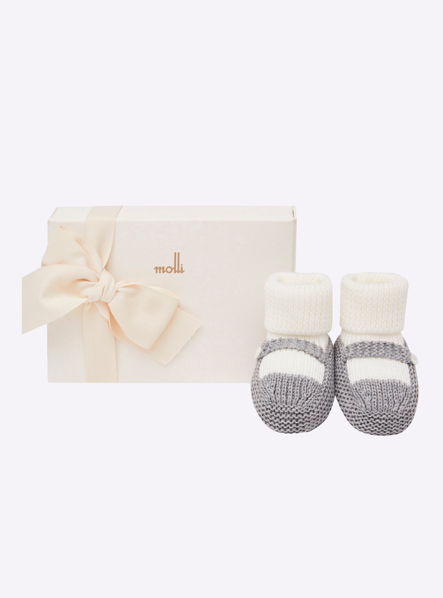 Chaussons à bride bicolores - Vêtement en maille de luxe Molli
