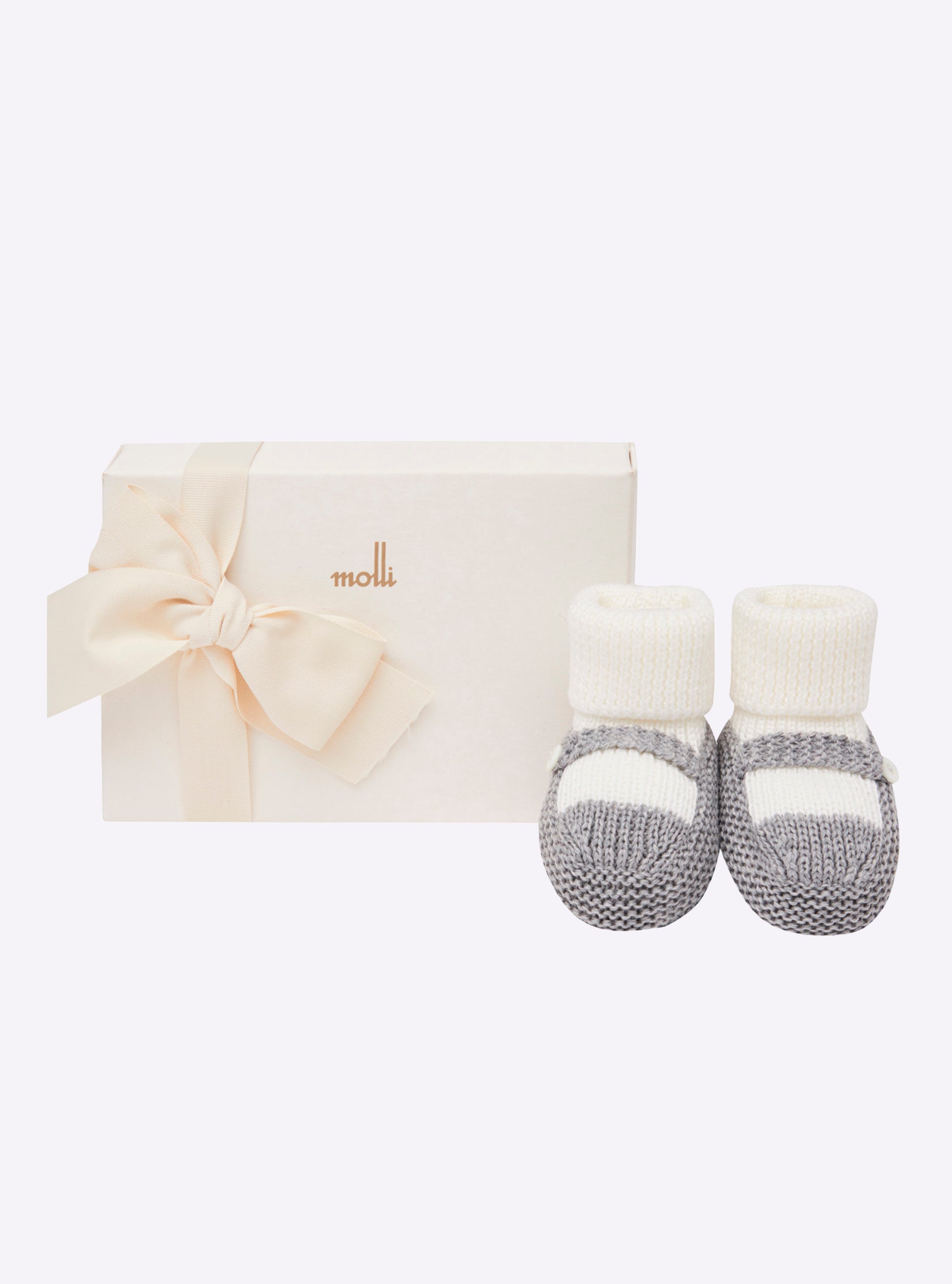 Chaussons à bride bicolores - Vêtement en maille de luxe Molli