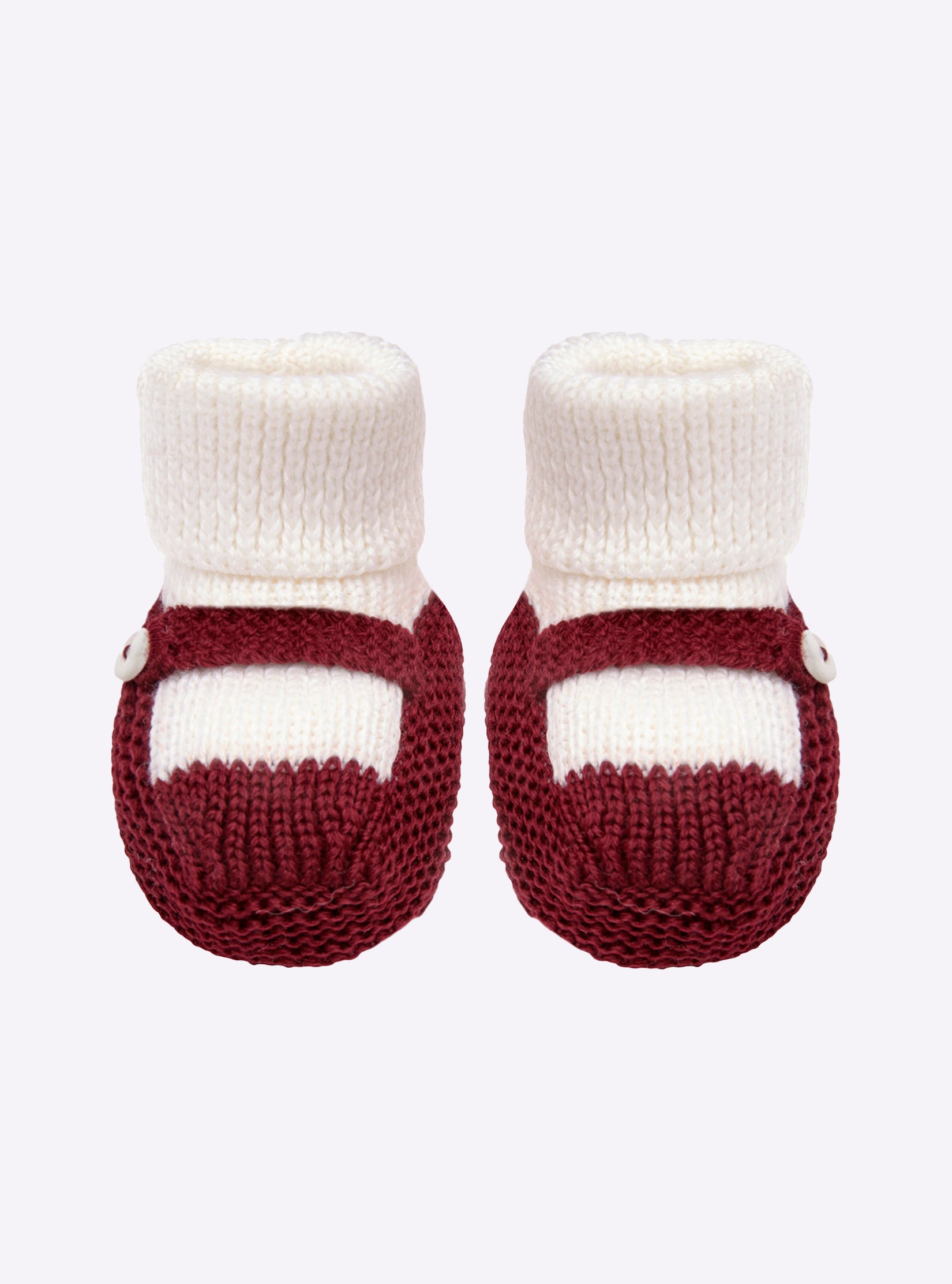 Chaussons à bride bicolores - Vêtement en maille de luxe Molli