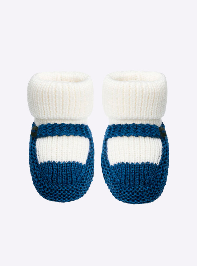 chaussons bébé à bride bicolores - Image principale