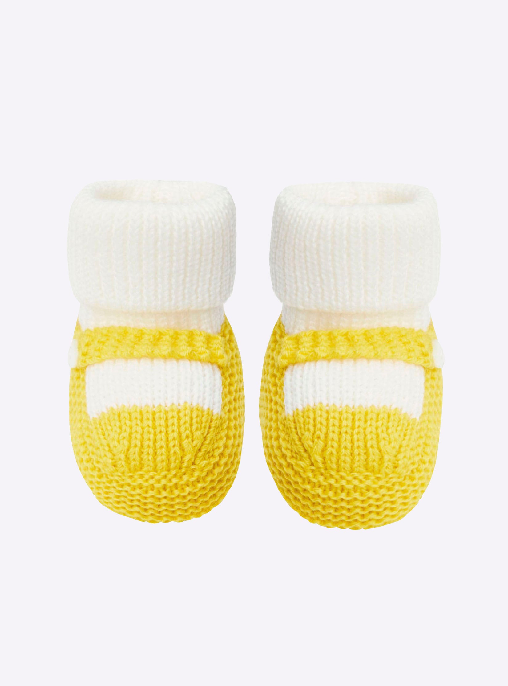 Chaussons à bride bicolores  - Vêtement en maille de luxe Molli