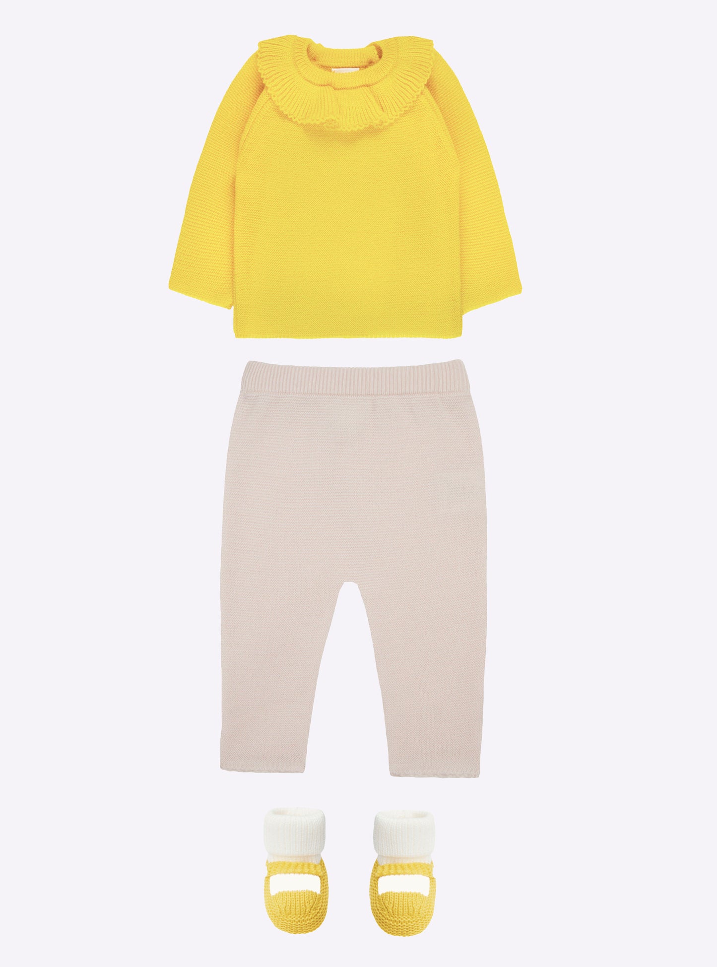 Chaussons à bride bicolores - Vêtement en maille de luxe Molli