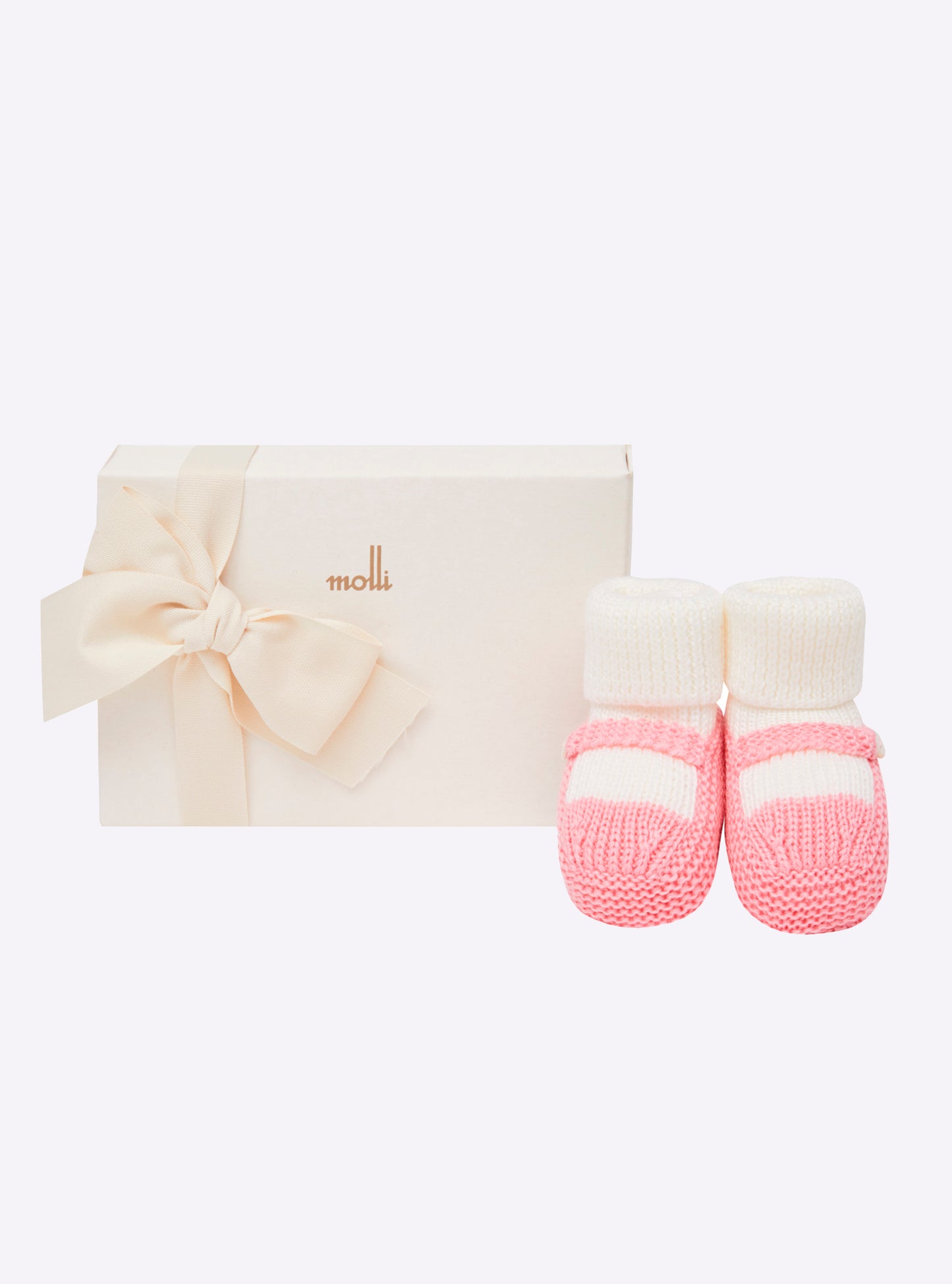 Chaussons à bride bicolores - Vêtement en maille de luxe Molli