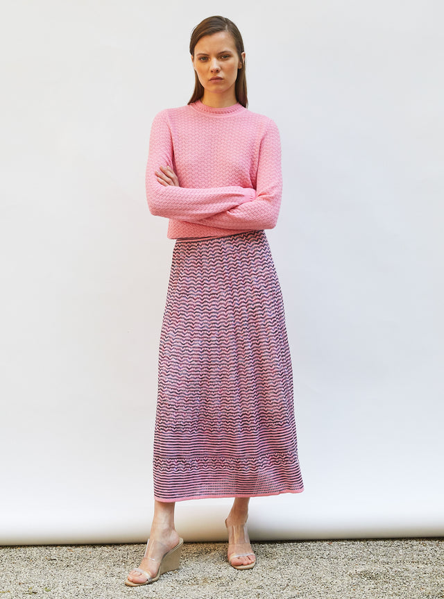 straight top in pointelle knit - Image principale