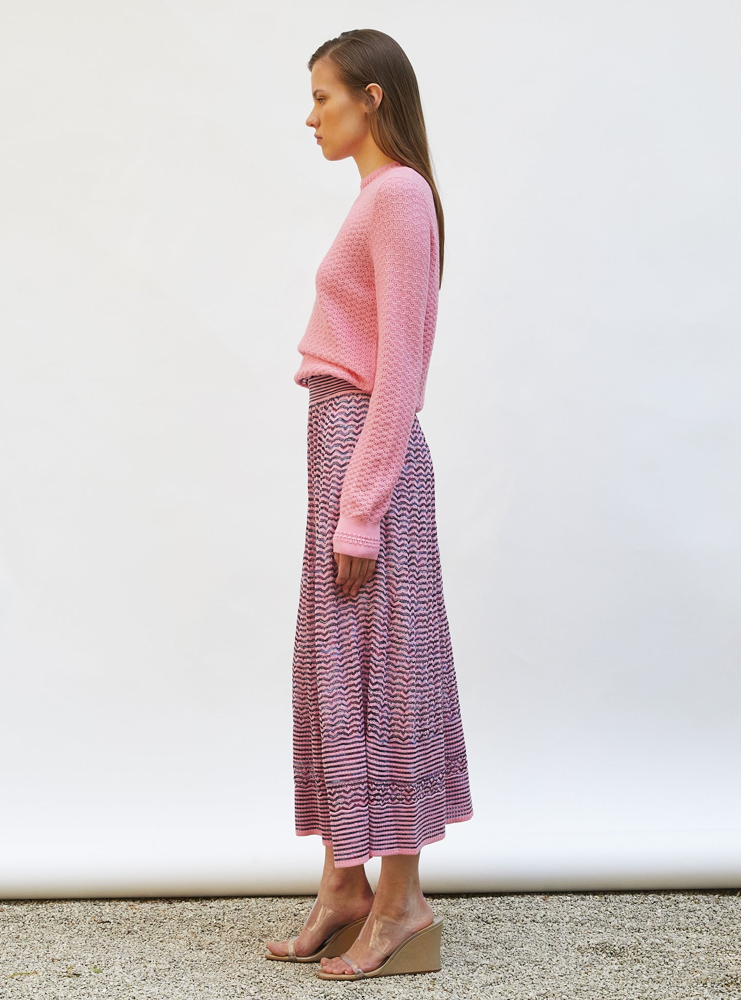 Tops de luxe femme - Top droit en maille pointelle