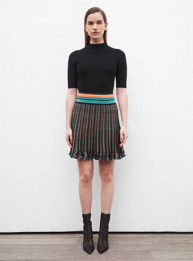 short skirt in herringbone knit - Image principale